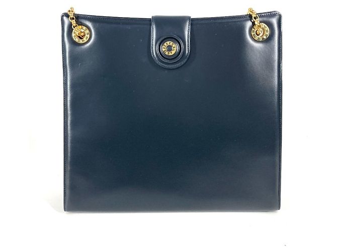 Bolsa tote de couro azul marinho Tiffany & Co.