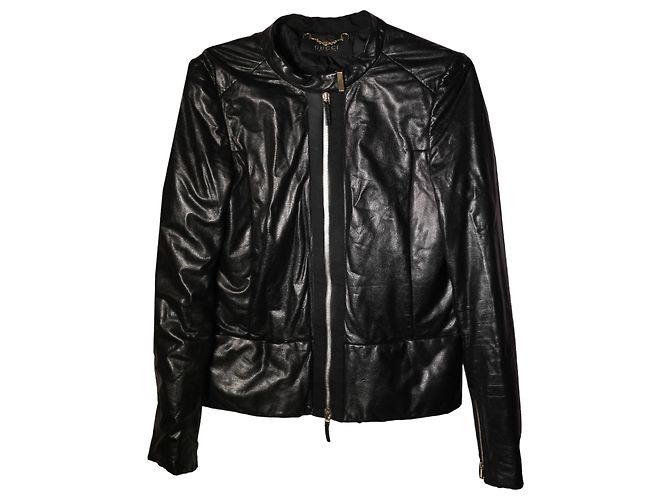Amazing Gucci Leather Jacket Black