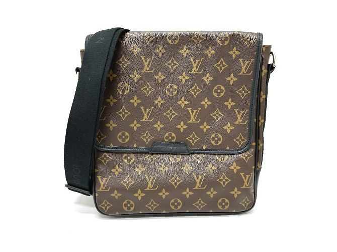 Bolsa transversal Louis Vuitton Monogram Macassar Bus MM Marrom Preto