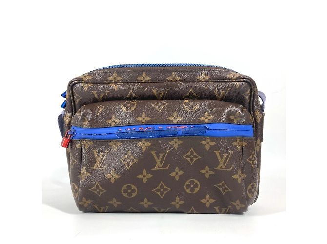 Bolso cruzado Monogram Messenger PM de Louis Vuitton Castaño Azul