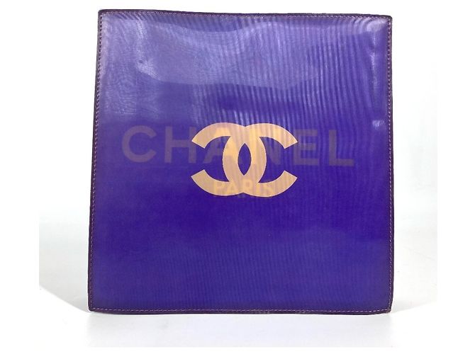 Bolsa de ombro de corrente dupla Chanel Hologram CC Coco Mark Roxo