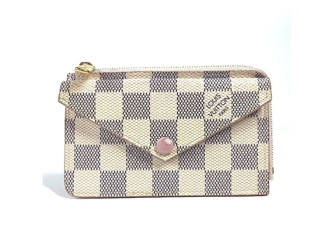 Monedero Louis Vuitton Damier Azur Rosa Blanco