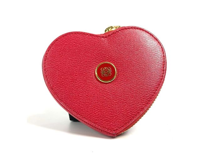 Monedero en forma de corazón con logo Anagram Loewe Roja