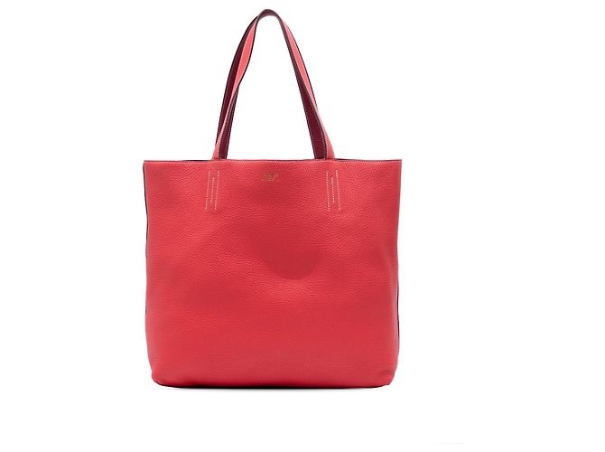 Hermès Rot Clemence Double Sens 36 Leder Kalbähnliches Kalb