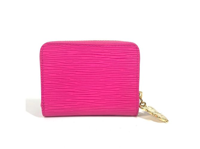 Cartera larga de cuero Epi Louis Vuitton Rosa