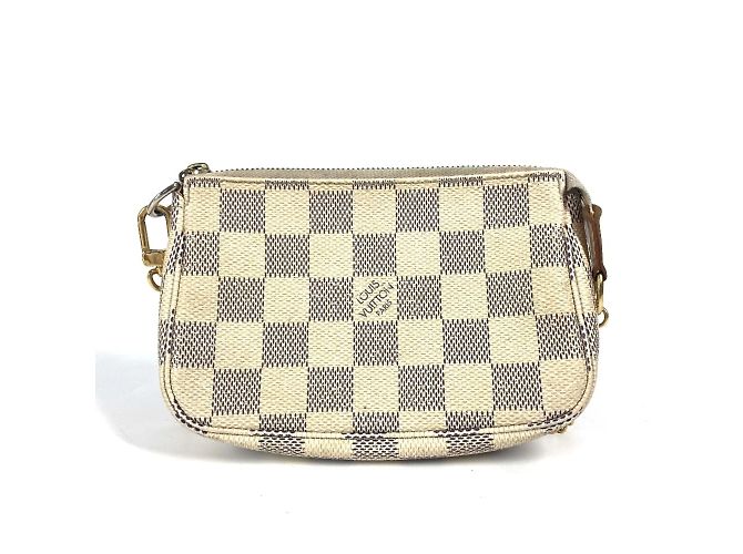 Mini Pochette Accessoires Damier Azur da Louis Vuitton Branco