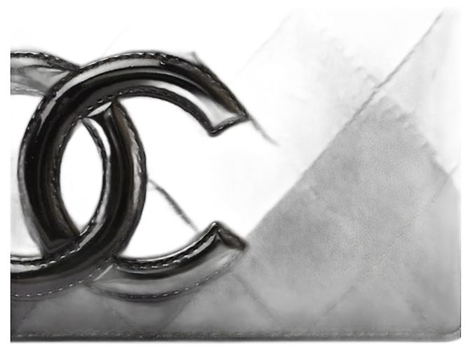 Cambon Tarjetero de cuero negro Chanel