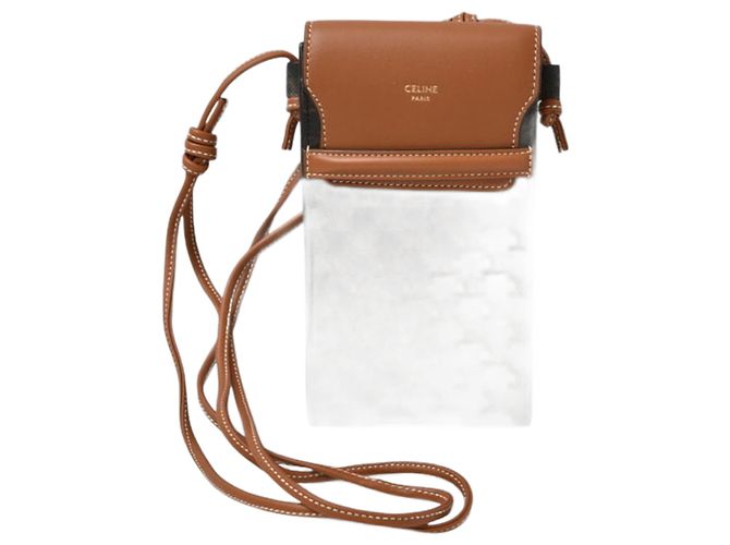 Céline Borsa a spalla Celine Brown per telefono Marrone 