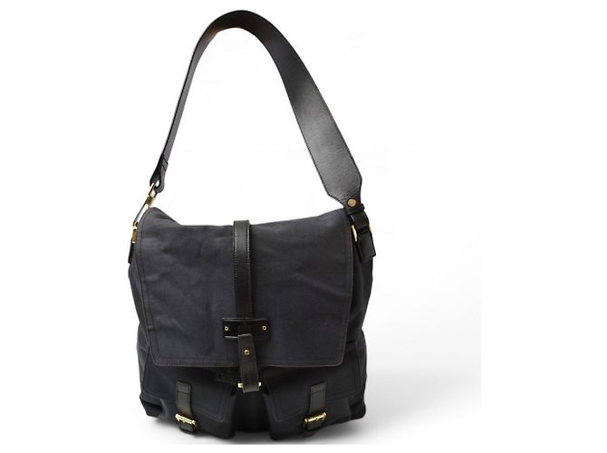 Gucci Black Cotton Canvas Shoulder Bag