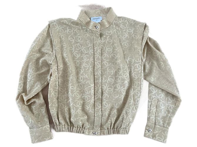 Camicia Chanel Monogramma in Viscosa Oro D'oro