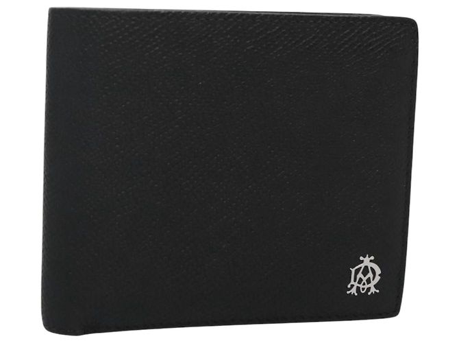 Alfred Dunhill Billetera de cuero negro Dunhill Auth am8366