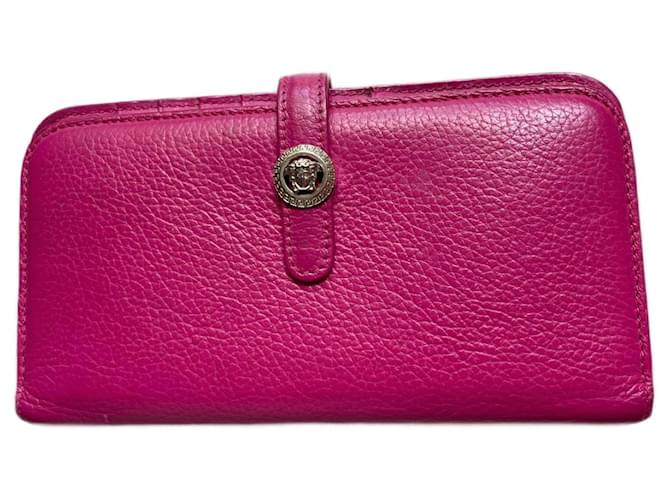 Portefeuille Versace en cuir rose 