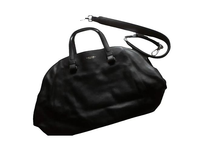HANDTASCHE LANCEL 48 50 A06343 SCHWARZES LEDER MIT GURT