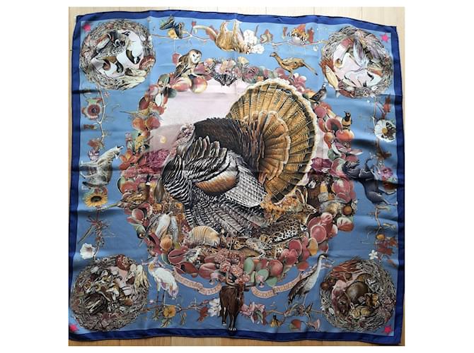 Hermès "Faune et Flore du Texas" par Olivier Kermit Soie Multicolore  ref.2208133