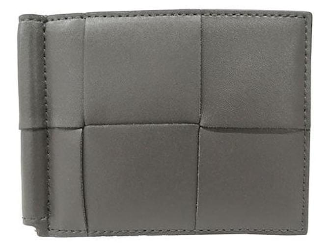 Bottega Veneta Leather Men's Bifold Wallet with Money Clip Grey Pony-style calfskin  ref.2208397
