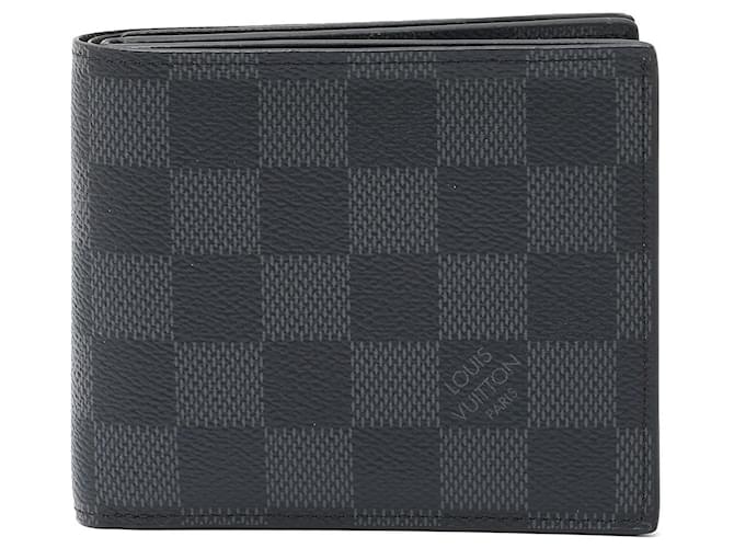 Louis Vuitton Damier Graphite Leather Wallet Black Cloth  ref.2208413