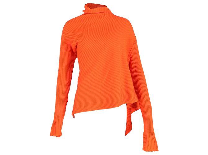 Marques Almeida Drapierter Pullover aus orangefarbener Merinowolle