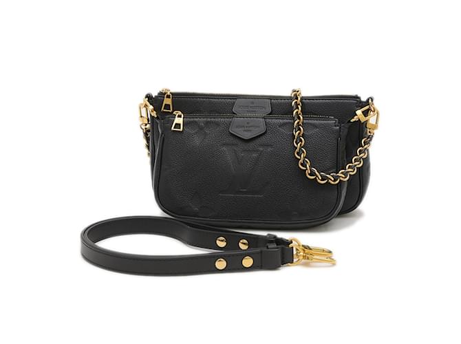 Louis Vuitton Monogram Empreinte Multi Pochette Accessoires Handbag Black Cloth  ref.2209109