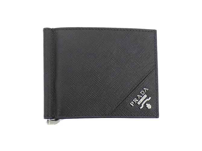 Prada Saffiano Money Clip Black Leather  ref.2209714