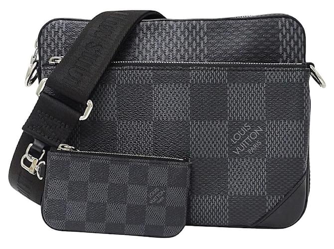 Louis Vuitton Damier Graphite Trio Messenger Bag Black Cloth  ref.2210046