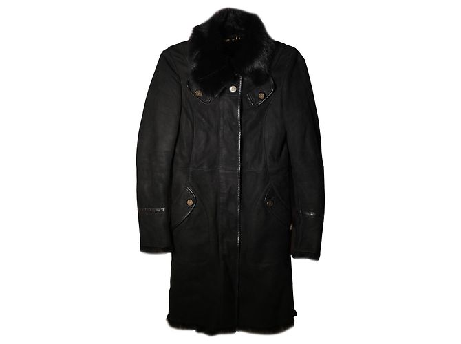 Increíble abrigo de shearling Gucci Negro