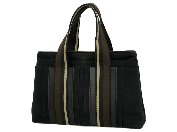 Hermès Bolso Tote Hermes Troca Horizontal PM Lona Negra Negro