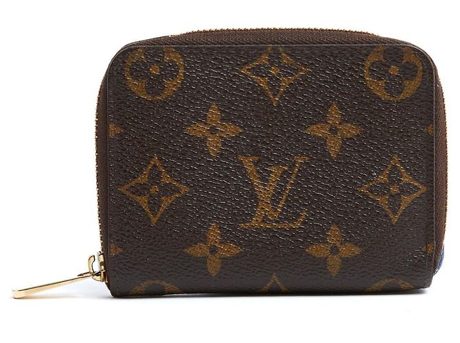 Carteira compacta Louis Vuitton Zippy LV Monogram e couro Marrom