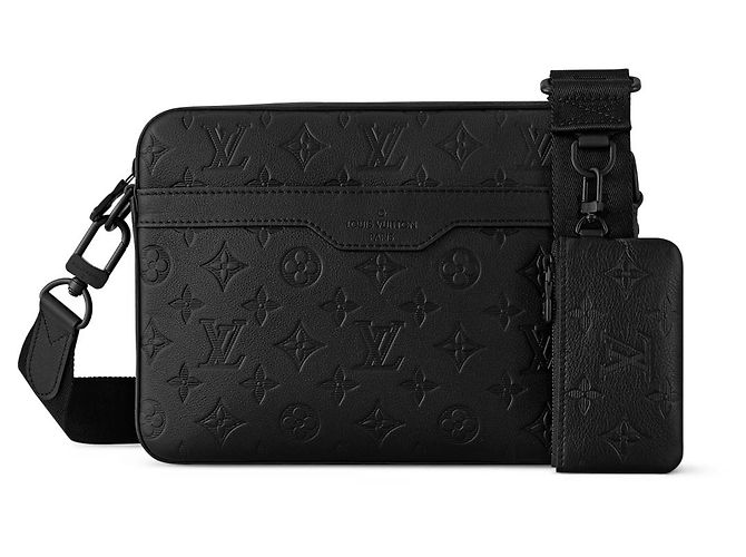 Louis Vuitton Messager LV Trio en cuir noir