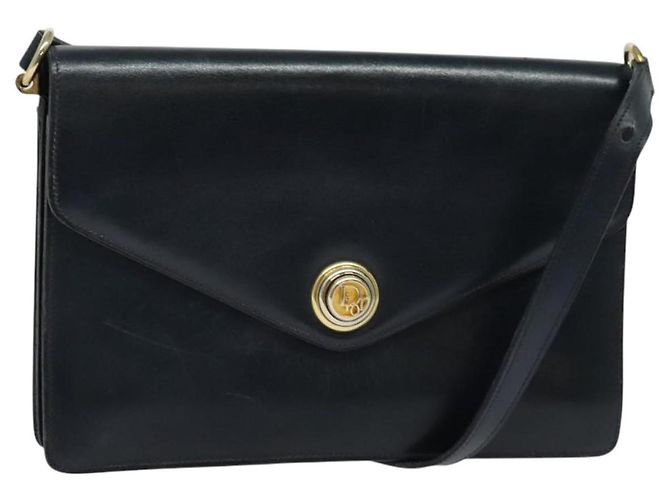 Borsa a spalla Christian Dior in pelle nera e oro Auth BA1601 Nero D'oro