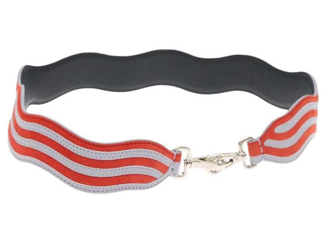 FENDI Sangle Vous Sangle Épaule Cuir Orange Auth hk2497