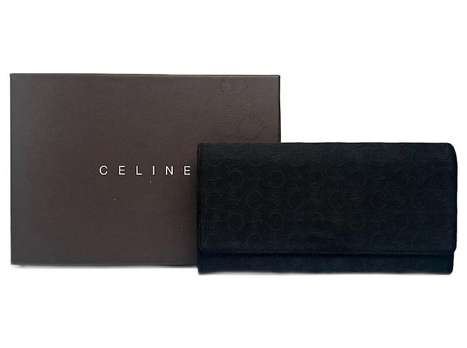Céline Vintage Celine Macadam Wallet black
