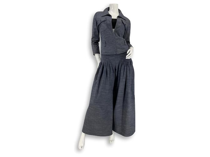 Chanel Completo in denim per l'estate 2003 Blu Blu navy Blu chiaro Blu scuro Silver hardware