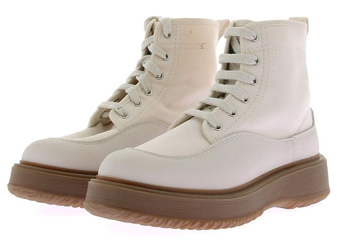 Botas Hogan de couro com cadarço caqui