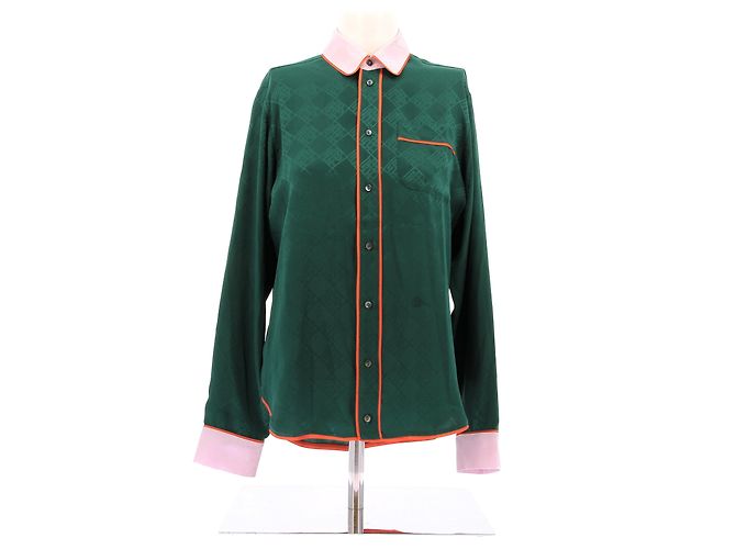 Pierre Louis Mascia Camicia di seta Verde