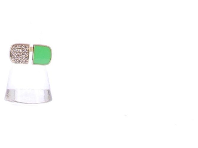 Autre Marque Anello placcato in oro 14 carati e cristalli D'oro