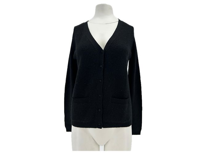 Autre Marque Kaschmir-Cardigan Schwarz