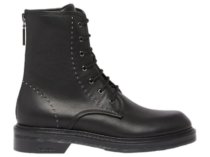 Autre Marque Botas de couro Max Mara 39 Preto