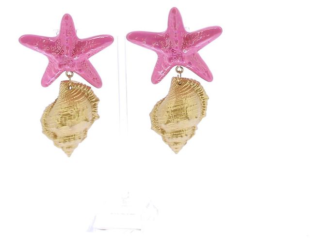 Autre Marque Orecchini a clip "Le Splash Drop" D'oro 