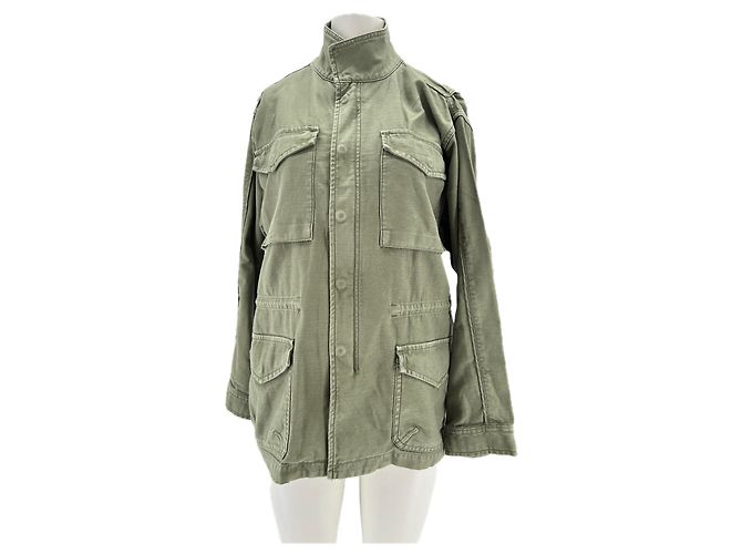 Frame Denim Khaki Multi-pocket Cotton Jacket