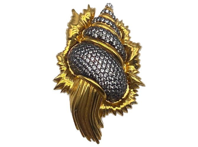 Autre Marque Orecchini BEGUM KHAN in bronzo placcato oro 24k D'oro
