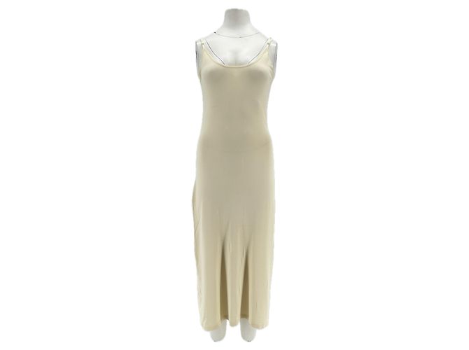 By Malene Birger Off White Langkleid Viscose Khaki