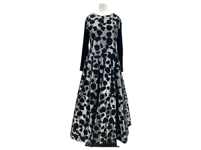 Christian Dior Bicolor Couture Kleid Schwarz