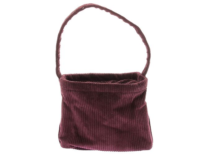 Autre Marque Bolso de mano de terciopelo acanalado Burdeos