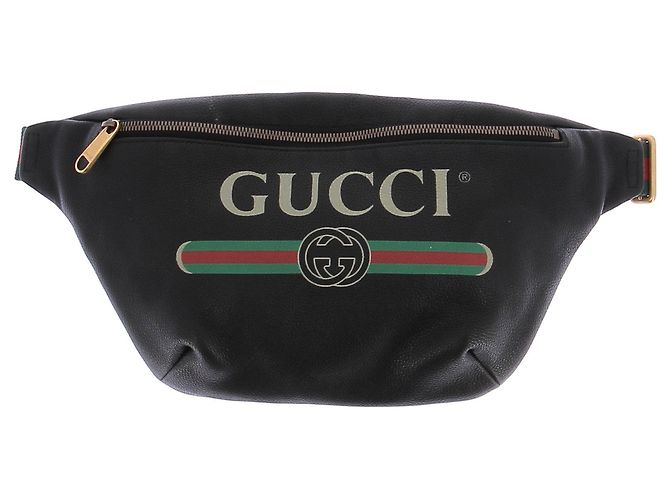 Borsa a tracolla Gucci in pelle nera con logo Nero
