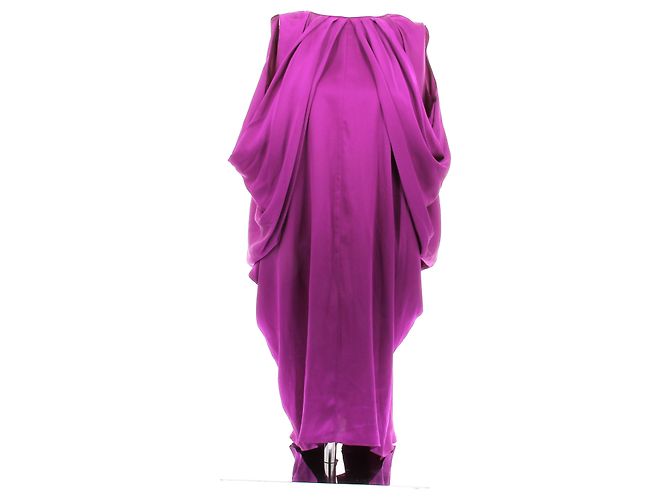 Yves Saint Laurent Vestido de seda roxa Roxo 