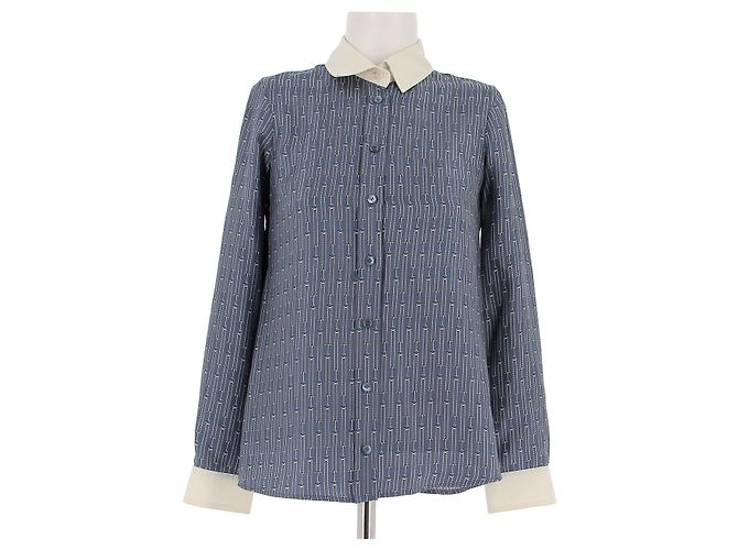 Gucci Camicia blu stampata