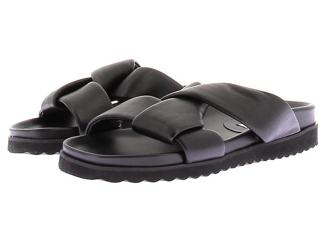 Autre Marque Leder-Sandalen "OBI" Schwarz