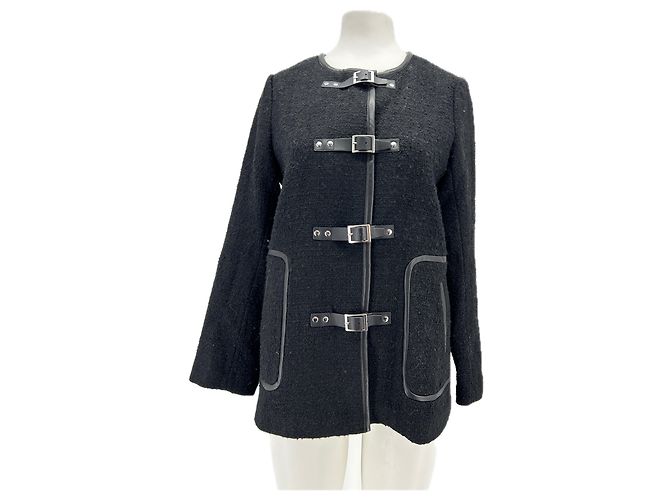 Autre Marque BY MALINA Black Wool Multi-Belt Jacket XS