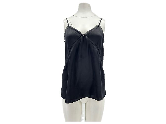 Autre Marque Camisole de seda preta CAMI Preto