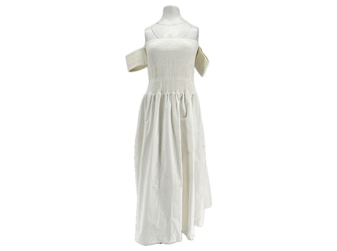 Fendi Maxikleid weiß schulterfrei